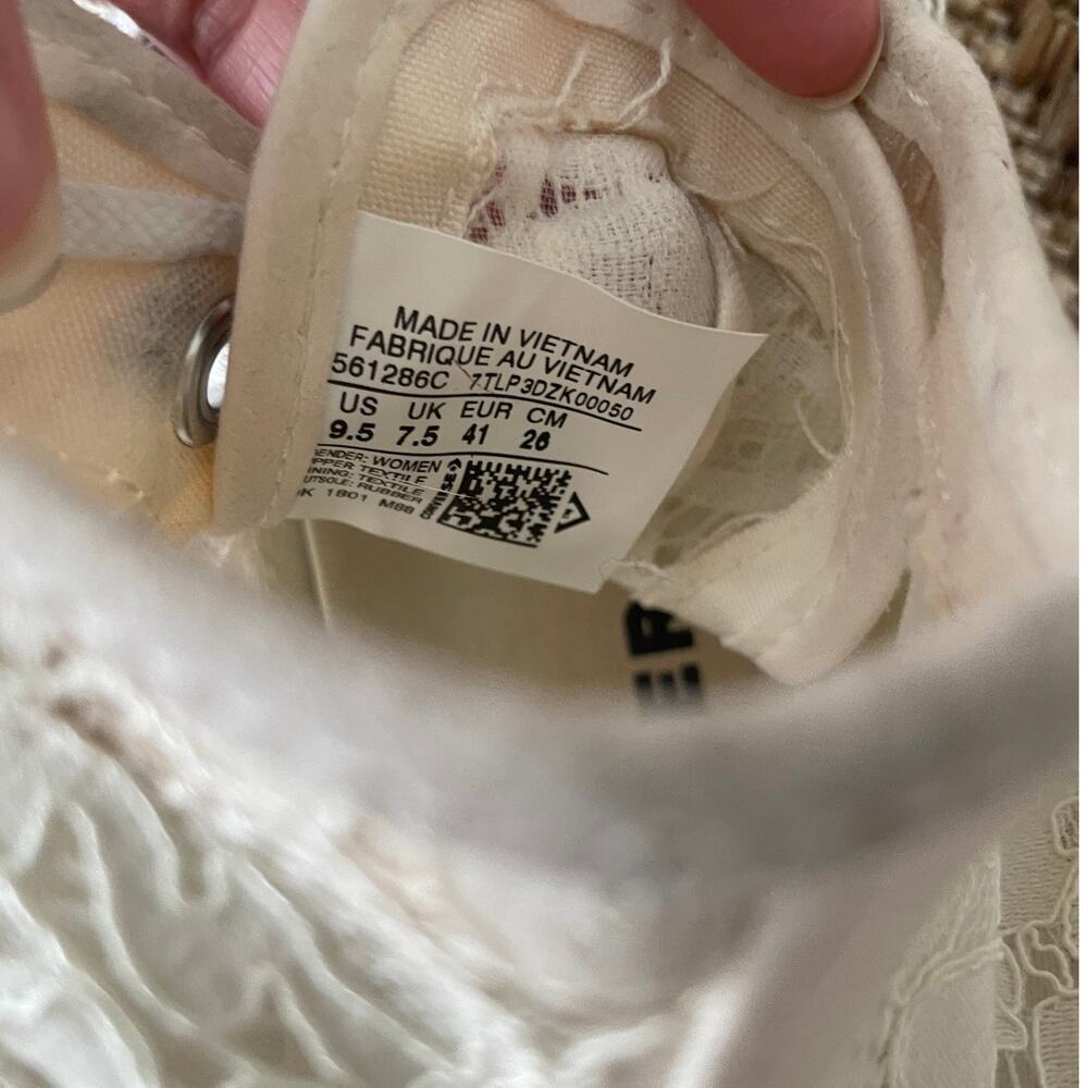 Converse Pre-loved White Lace High tops SZ 9.5 - Picture 7 of 11